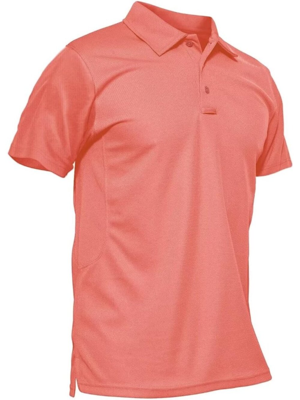 Mens Watermelon Red-short Quick Dry Performance Polo Shirt Short Sleeve Golf
